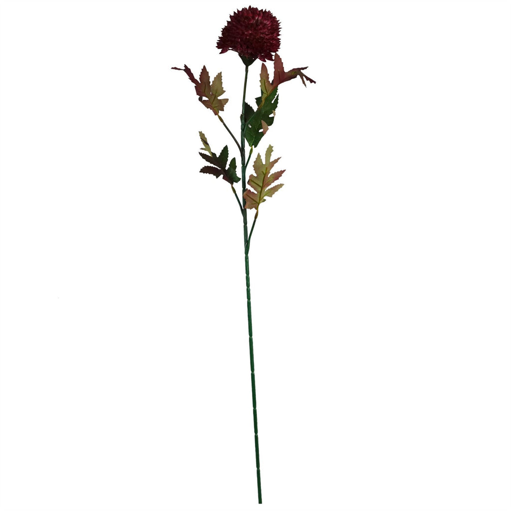 Pack of 6 x 70cm Large Ball Dahlia Artificial Flower Stem Pink - Premium Quality