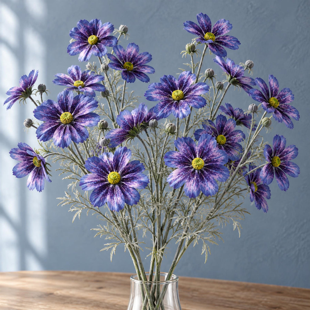 Real Touch Purple Faux Cosmos Sprays, 63cm with 4 Flowers - Set of 6