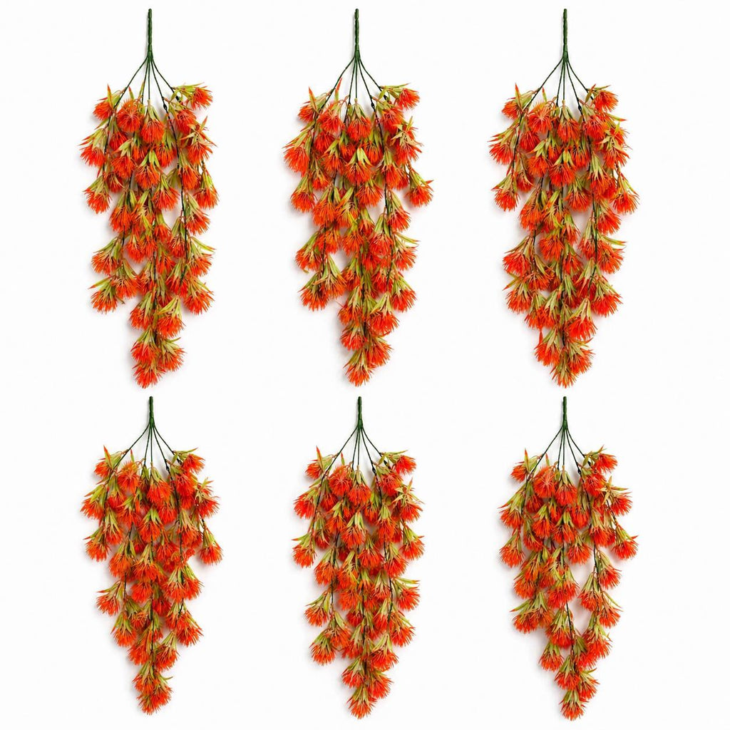 75cm Artificial Red Thistle Trailing Hanging Plant Faux Floral - Premium Quality