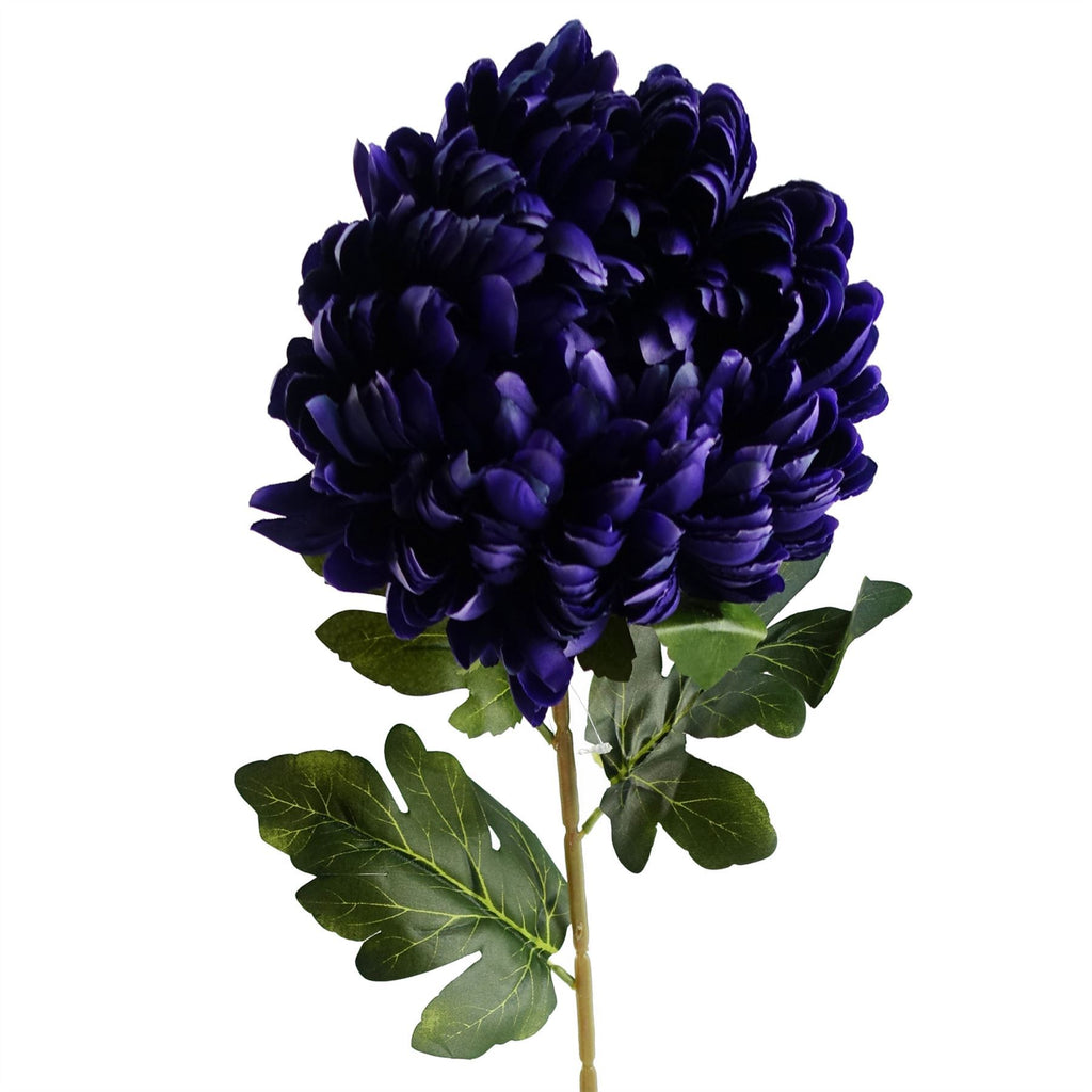 Artificial Pack of 6 x 75cm Extra Large Reflex Chrysanthemum - Purple - Premium Quality