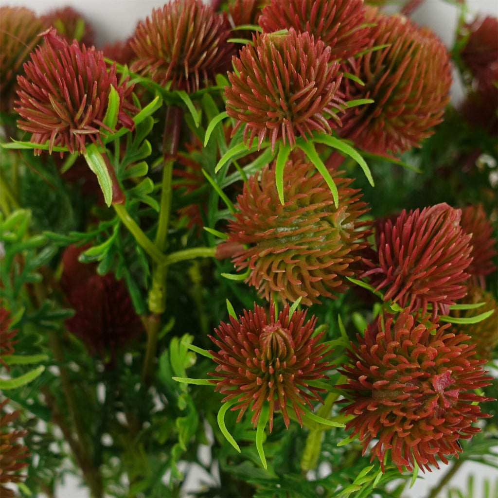 Pack of 6 x 55cm Craspedia Stem Red Artificial - Premium Quality