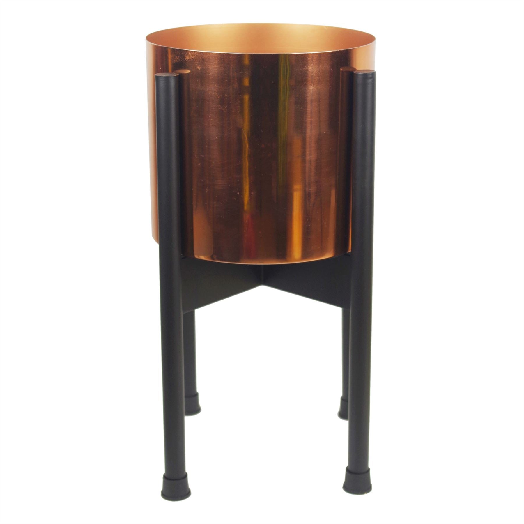 Medium Black Stand with Gold Metal Planter 38.5cm x 18cm - Premium Quality