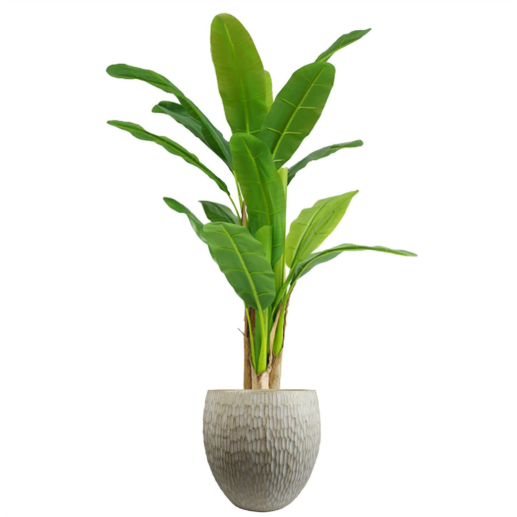 43cm Inoke Embossed Large Stone Colour Composite Planter Plant Pot - Premium Quality