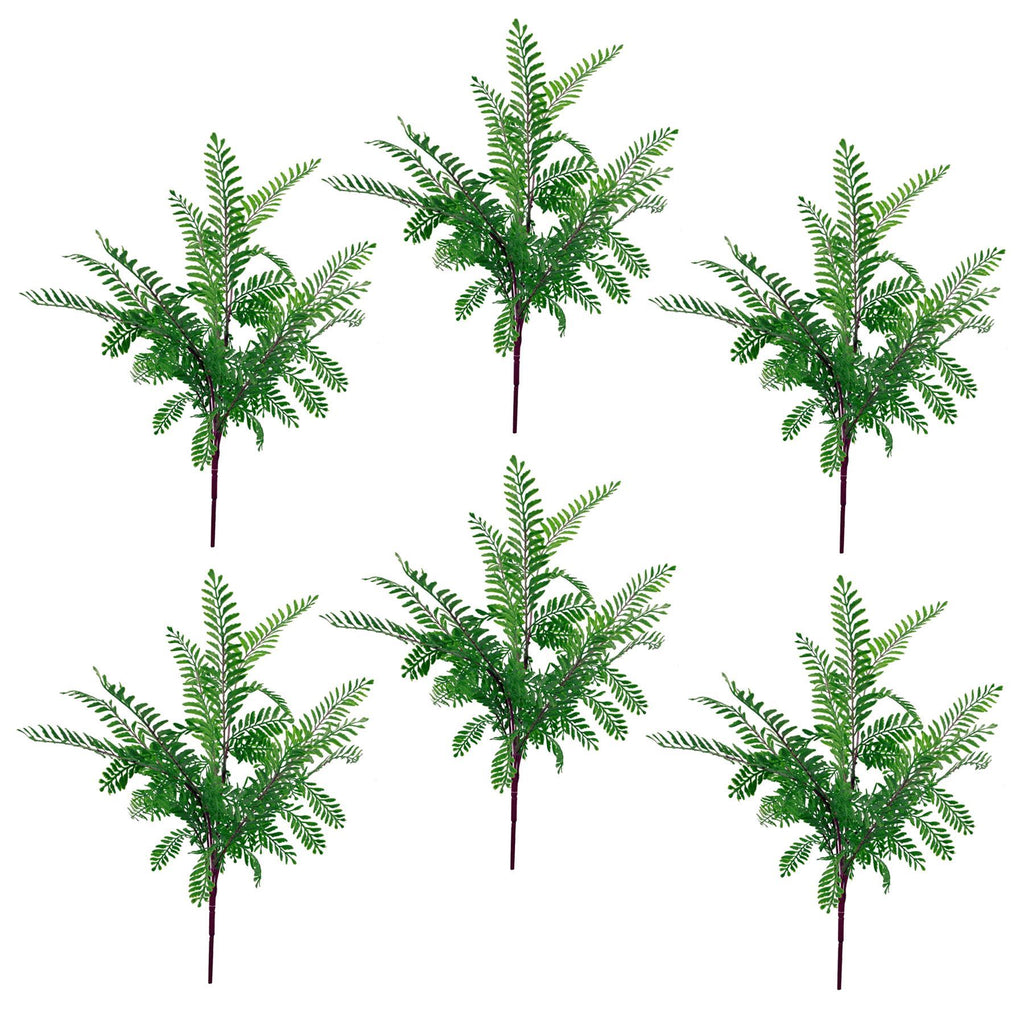 Artificial 6 x 55cm Himilayan Maidenhair Fern Bush Dark Green Plant - Premium Quality
