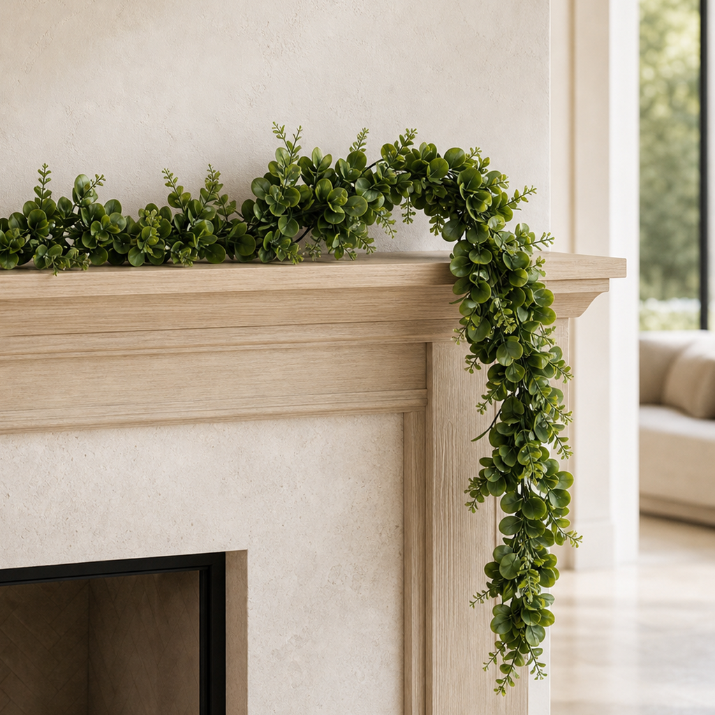 180cm Artificial Eucalyptus Style Green Garland Hanging Decoration - Premium Quality