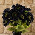 Pack of 6 x 88cm Purple Artificial Sunflower - 18 heads - Premium Quality