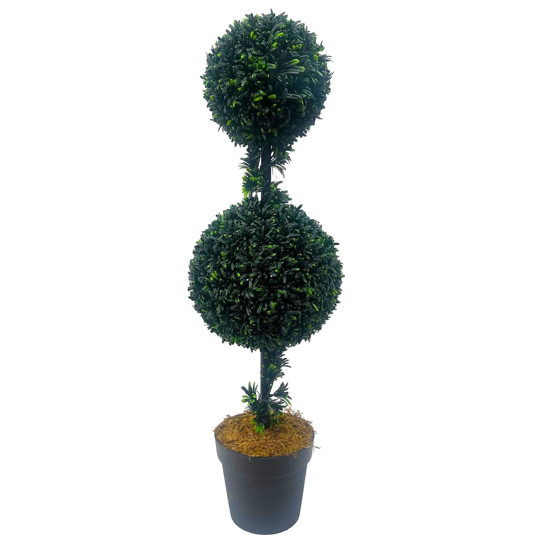 90cm Podocarpus Double Ball Topiary Tree Artificial - Premium Quality