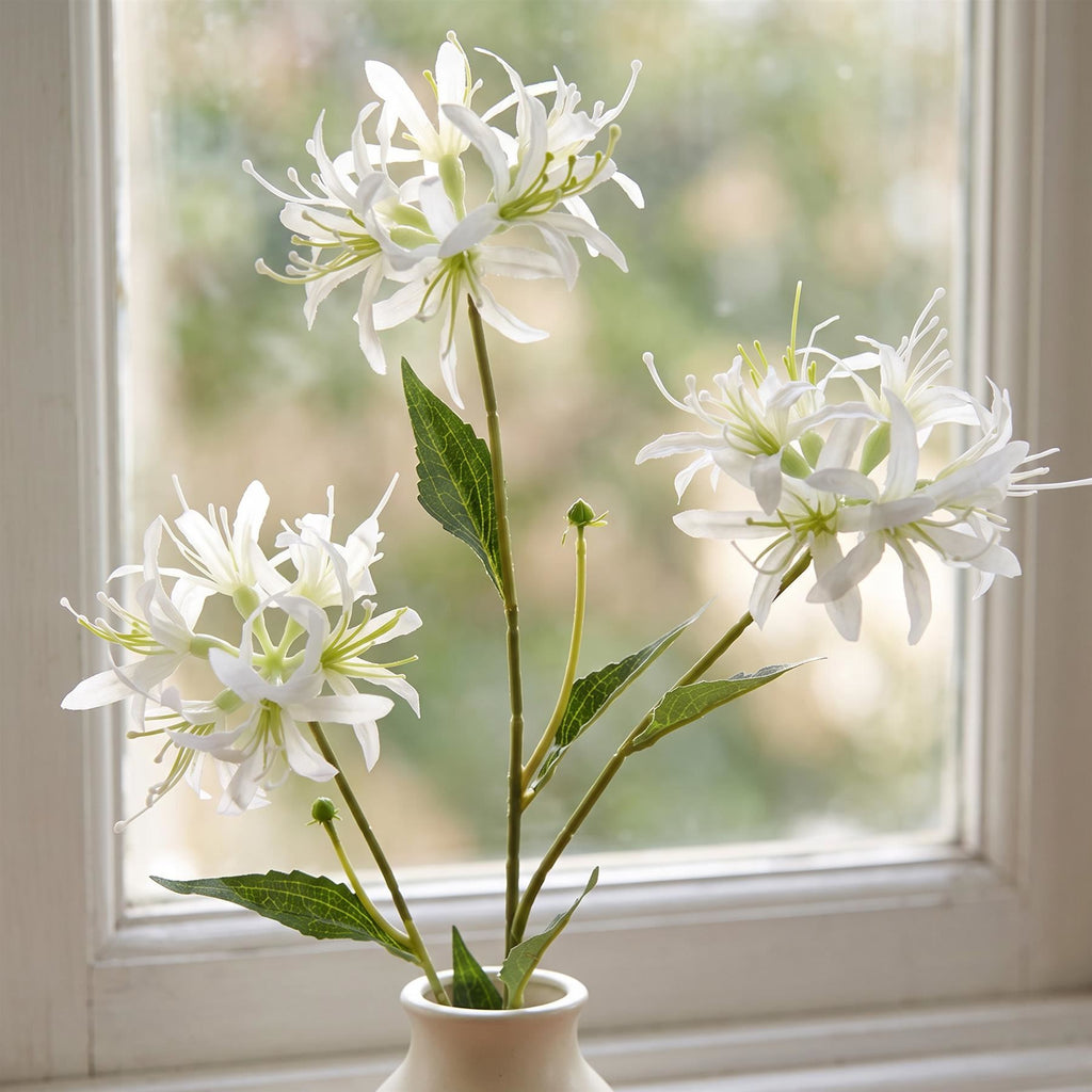 Faux Spider Lily Stems, 72cm with 3 Flower Heads - Set of 6