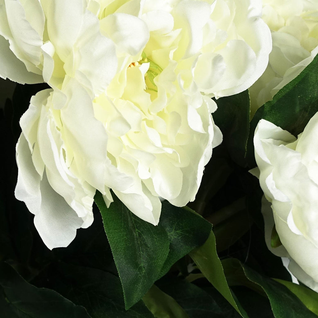 Pack of 6 x 80cm Artificial Cream Peony Stem - Premium Quality