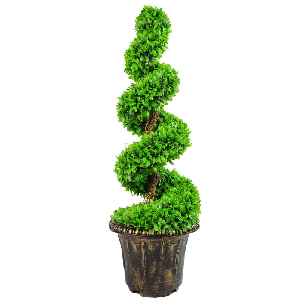 90cm Artificial Green Large Botanik Spiral with Decorative Planter - Premium Quality