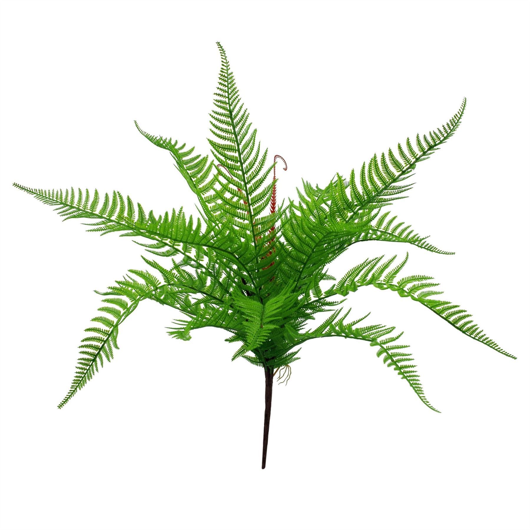6 x 60cm Artificial Bushy Dixie Wood Fern Dark Green Plant - Premium Quality