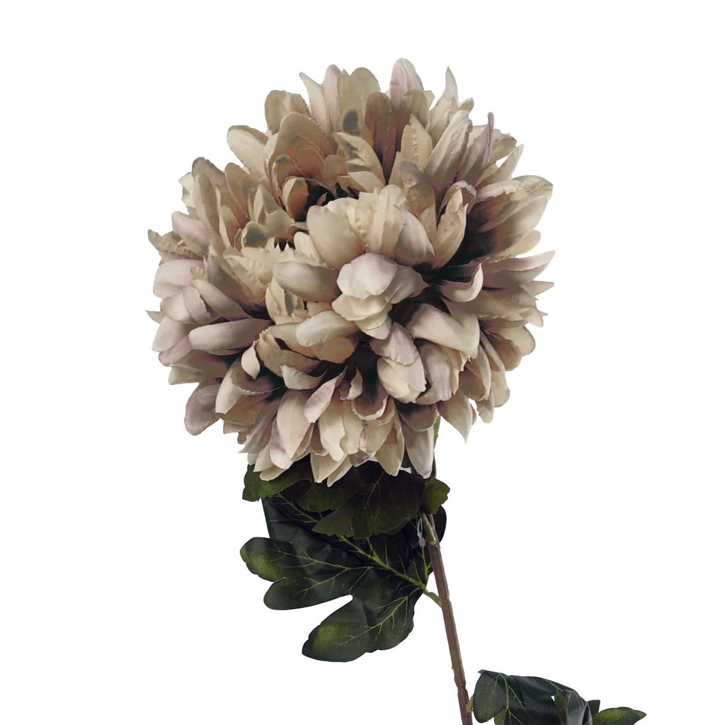 Artificial Pack of 6 x 75cm Extra Large Reflex Chrysanthemum - Mushroom - Premium Quality