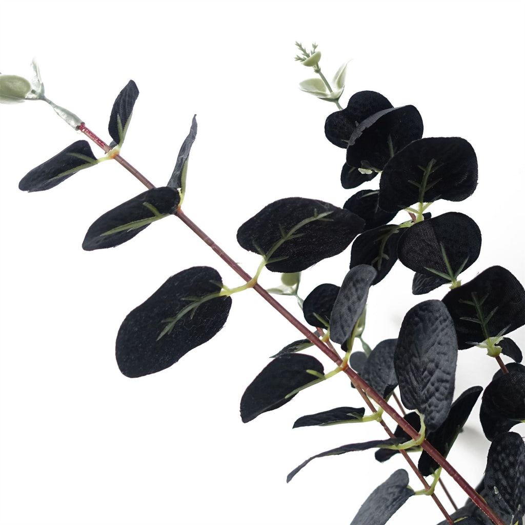 Artificial Pack of 6 x 80cm Black Eucalyptus Foliage Stem - Premium Quality