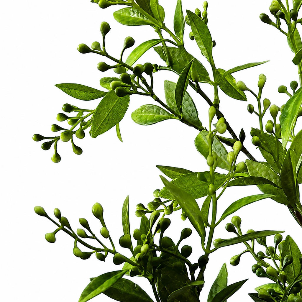 Faux Green Leaf and Seed Pod Foliage Sprays, 96cm Long - 6 Stems