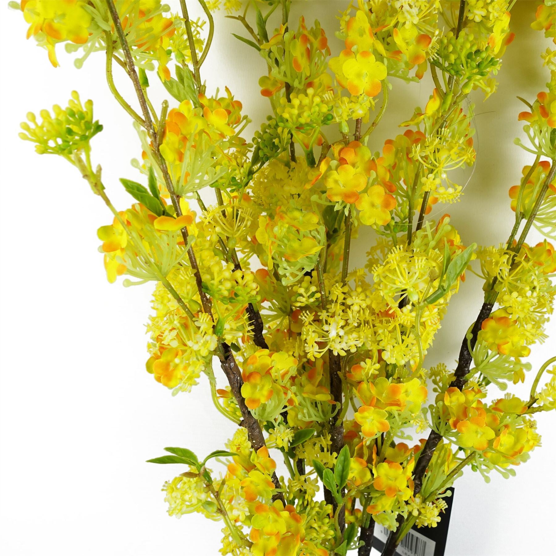 Artificial Pack of 6 x 100cm Yellow Blossom Spray Stem - Premium Quality
