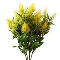 Artificial Pack of 6 x 55cm Callistemon Pallidus Yellow Bottle Brush Stem - Premium Quality