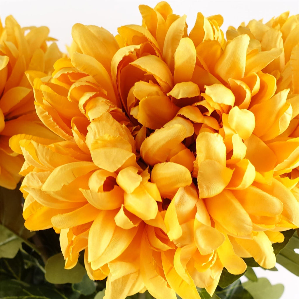 Artificial Pack of 6 x 75cm Extra Large Reflex Chrysanthemum - Gold - Premium Quality