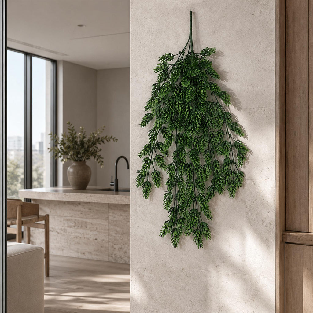 Hanging UV and Fire Resistant Artificial Clustered Fern Plant 128cm - Premium Quality