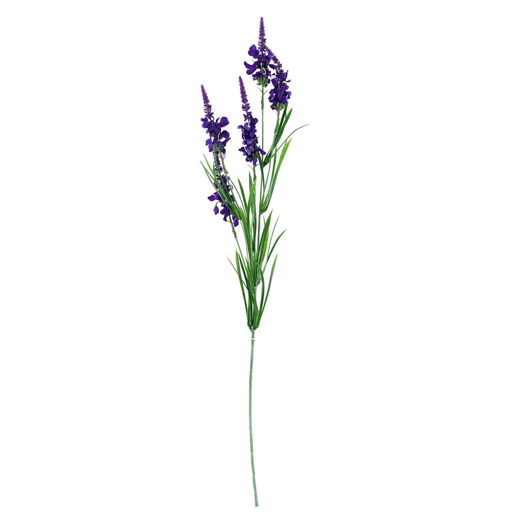 80cm Artificial Purple Larkspur and Berries Glass Vase - Premium Quality