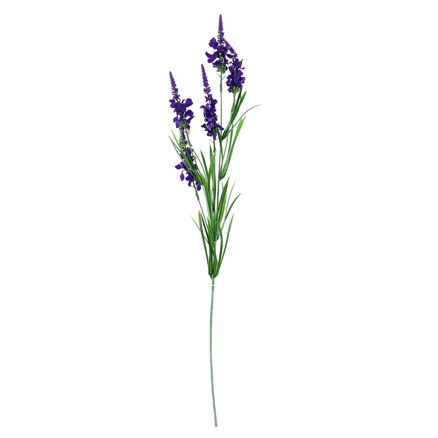 80cm Artificial Purple Larkspur and Berries Glass Vase - Premium Quality