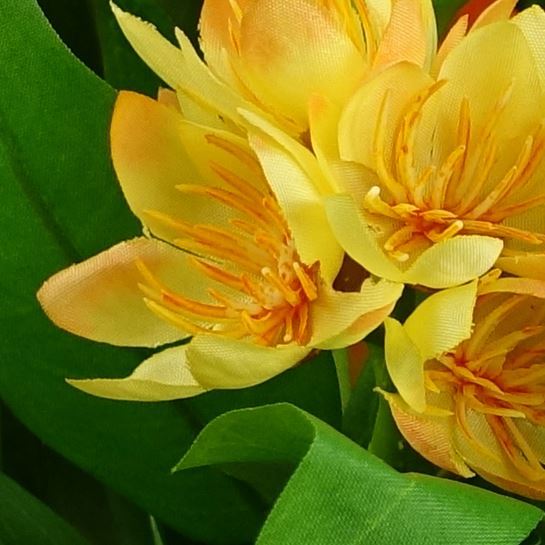 3x 18cm Artificial Freesia Plants Pink, Orange, Yellow Flowering - Premium Quality