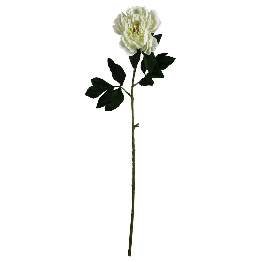Pack of 6 x 80cm Artificial Cream Peony Stem - Premium Quality