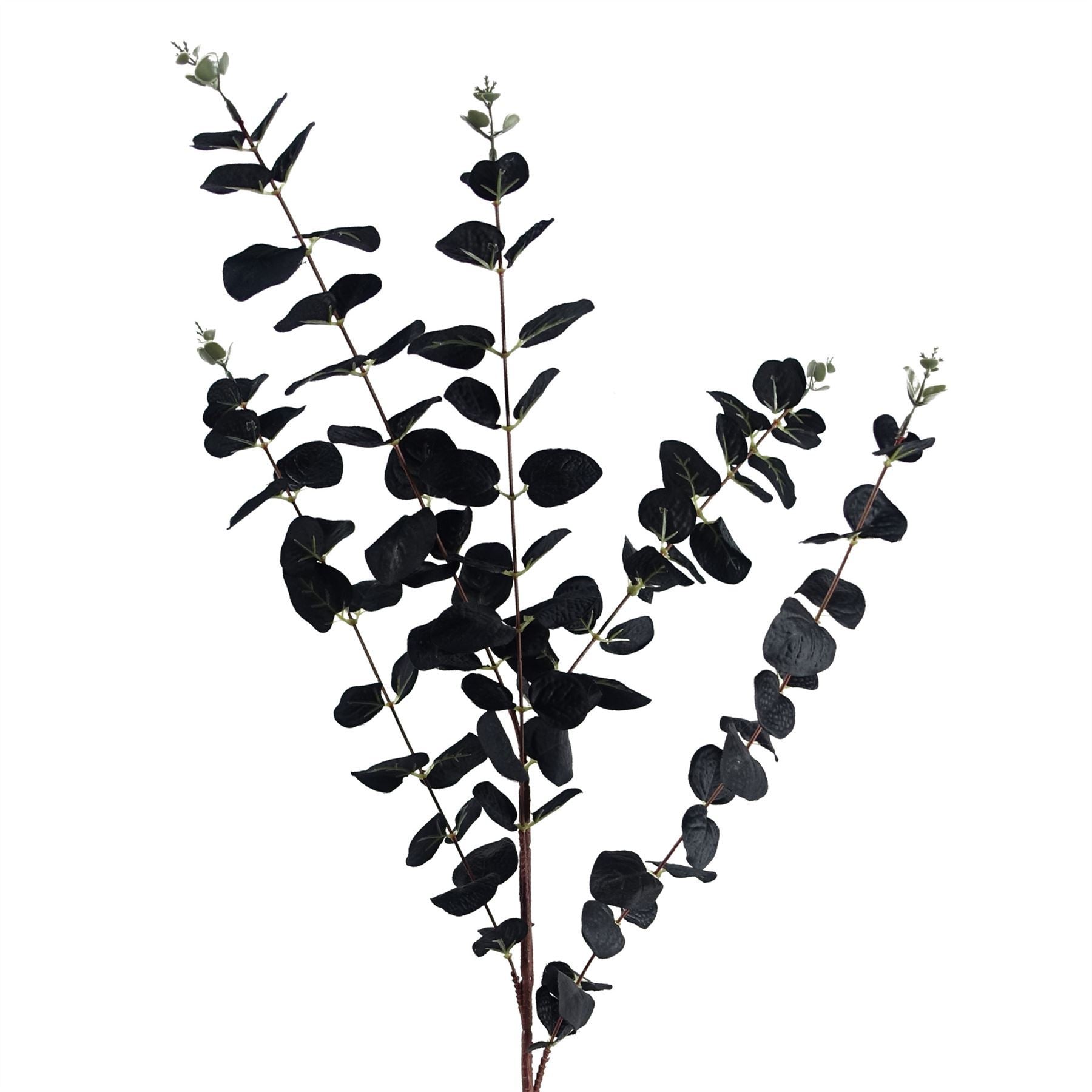 Artificial Pack of 6 x 80cm Black Eucalyptus Foliage Stem - Premium Quality