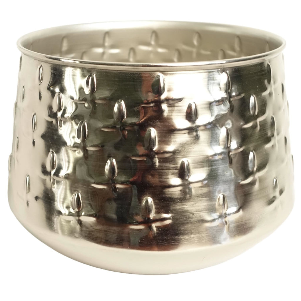 18cm Silver Cross Metal Planter by Botanik - Premium Quality