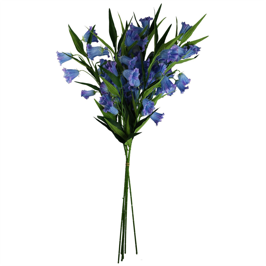 Pack of 6 x 100cm Trumpet Artificial Flower Stem Blue - Premium Quality