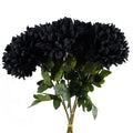 Artificial Pack of 6 x 75cm Extra Large Reflex Chrysanthemum - Black - Premium Quality