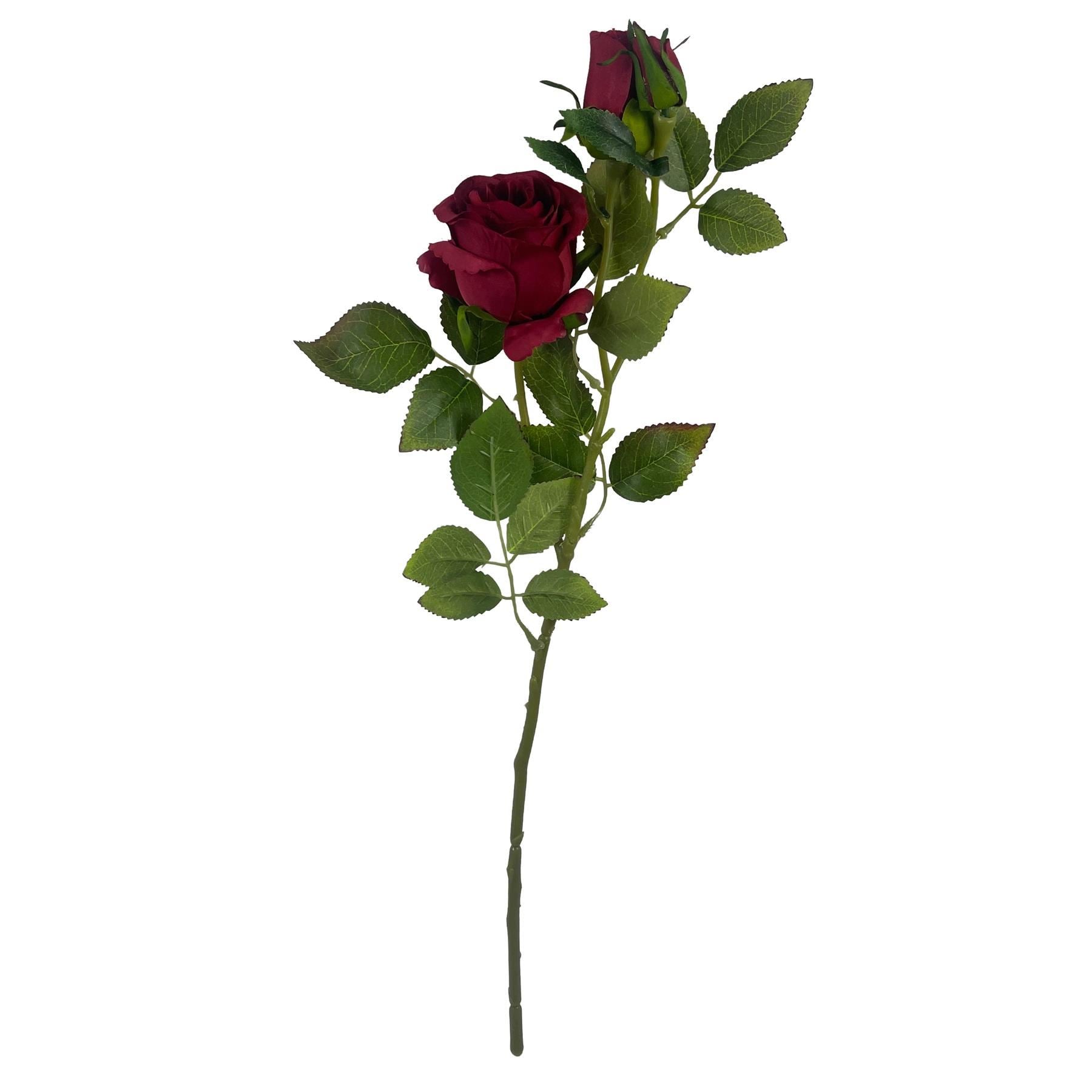 Pack of 6 x 60cm Artificial Red Rose Flower - Premium Quality