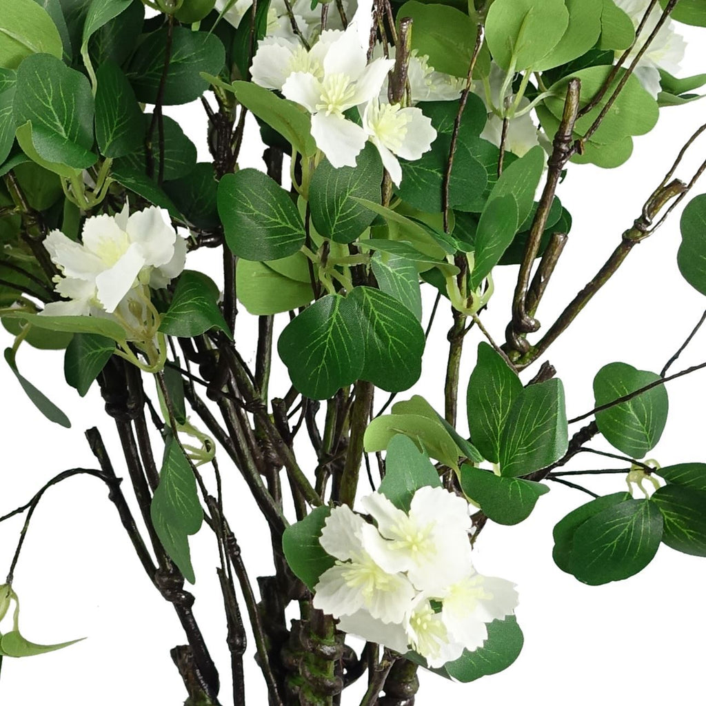 Artificial Pack of 6 x 60cm Flower Foliage Spray - White - Premium Quality
