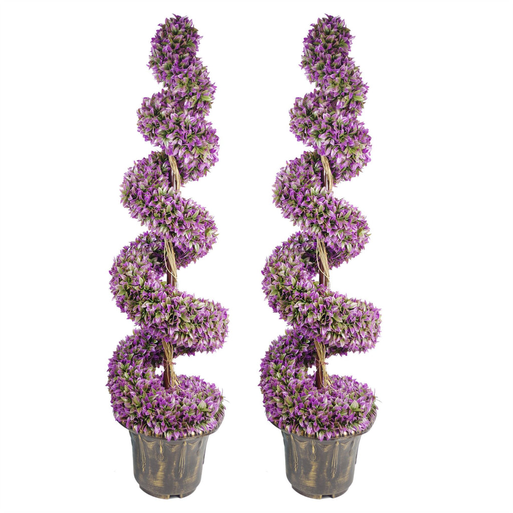 120cm Artificial Purple Large Botanik Spiral with Decorative Planter - Premium Quality