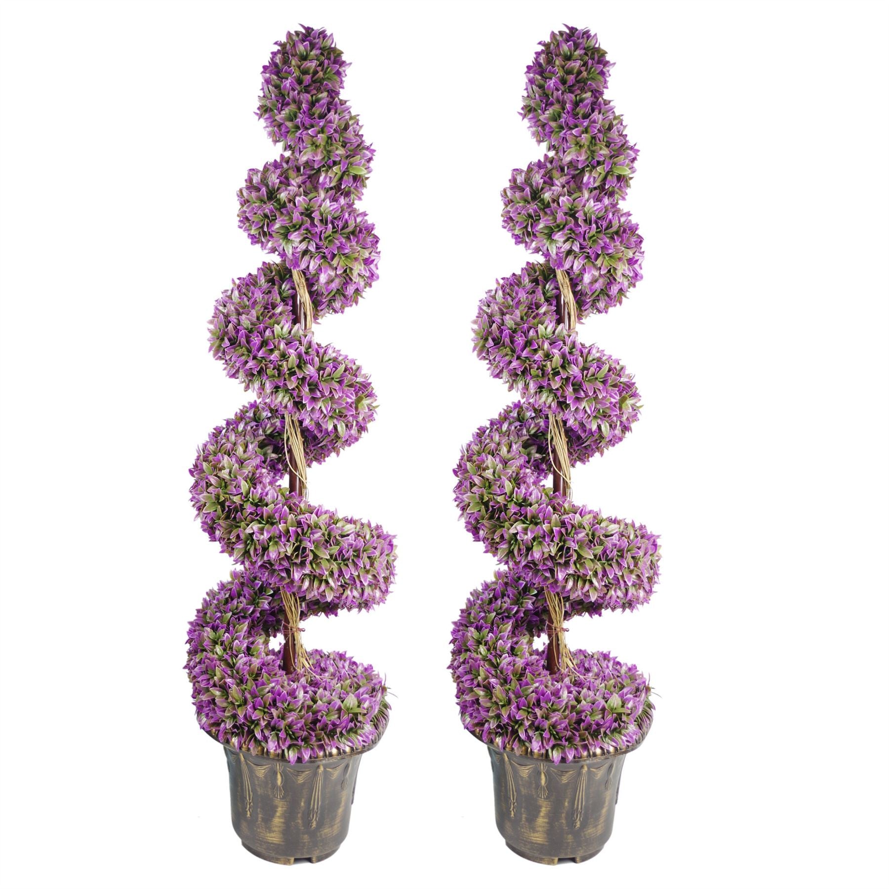120cm Artificial Purple Large Botanik Spiral with Decorative Planter - Premium Quality