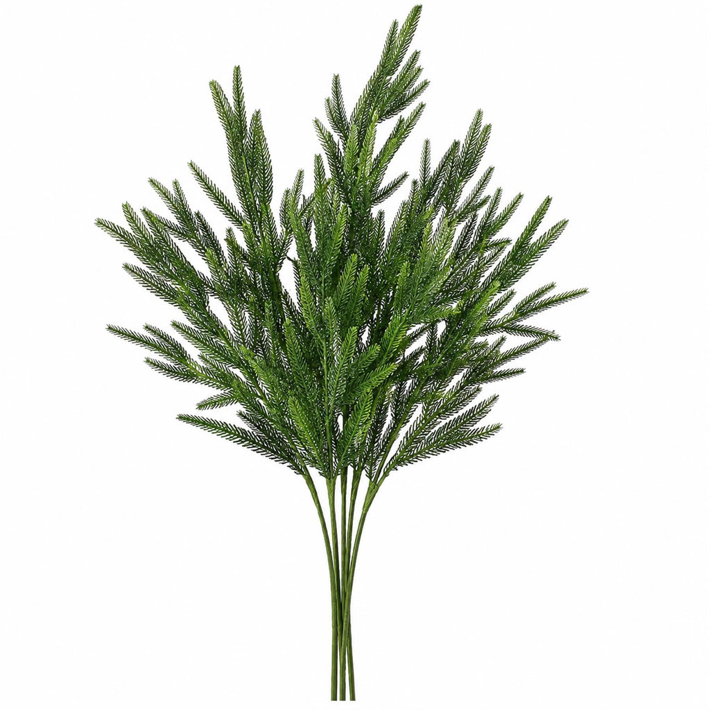 Faux Green Pine Needle Branches, 95cm Evergreen Sprays - Set of 6