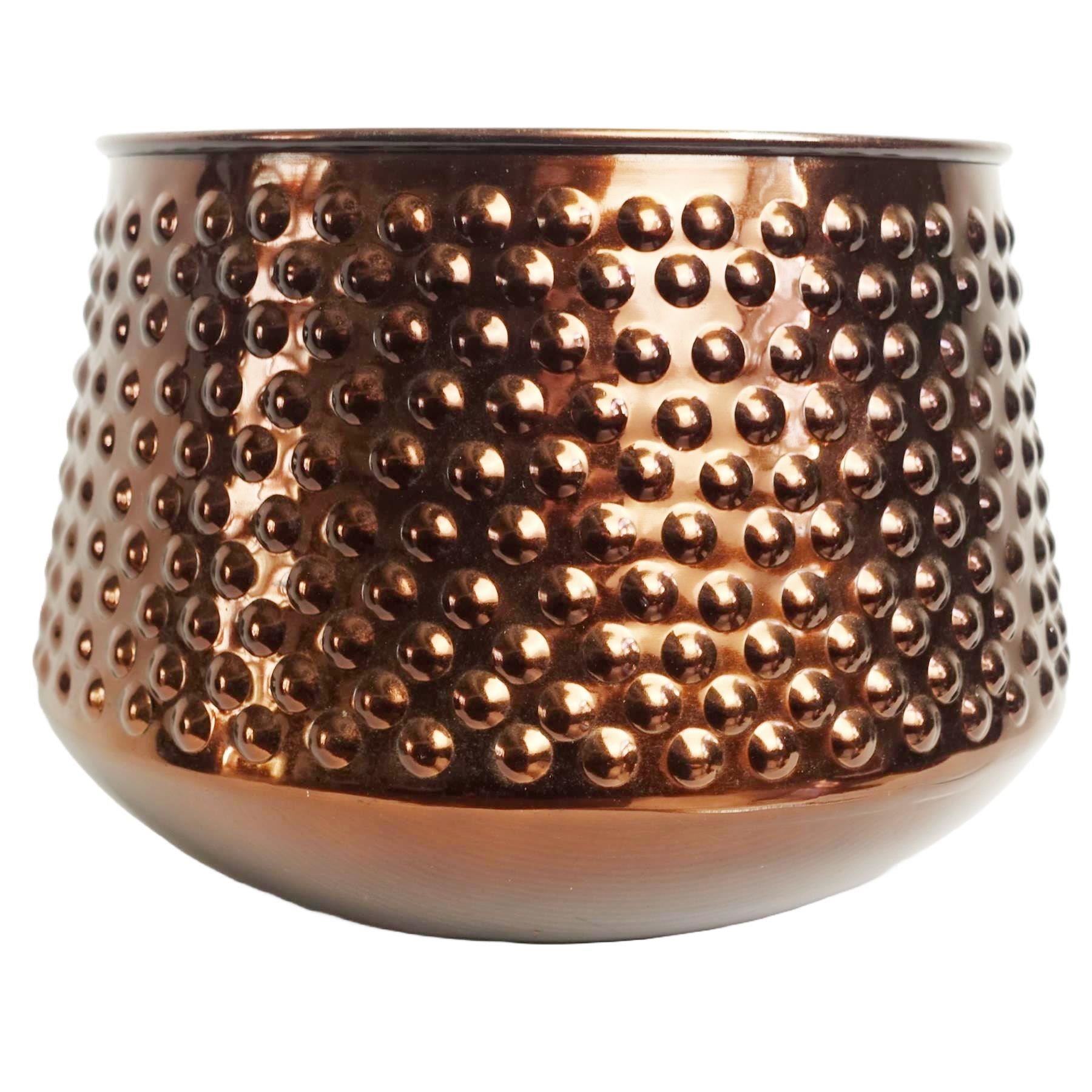 18cm Antique Copper Metal Planter by Botanik - Premium Quality