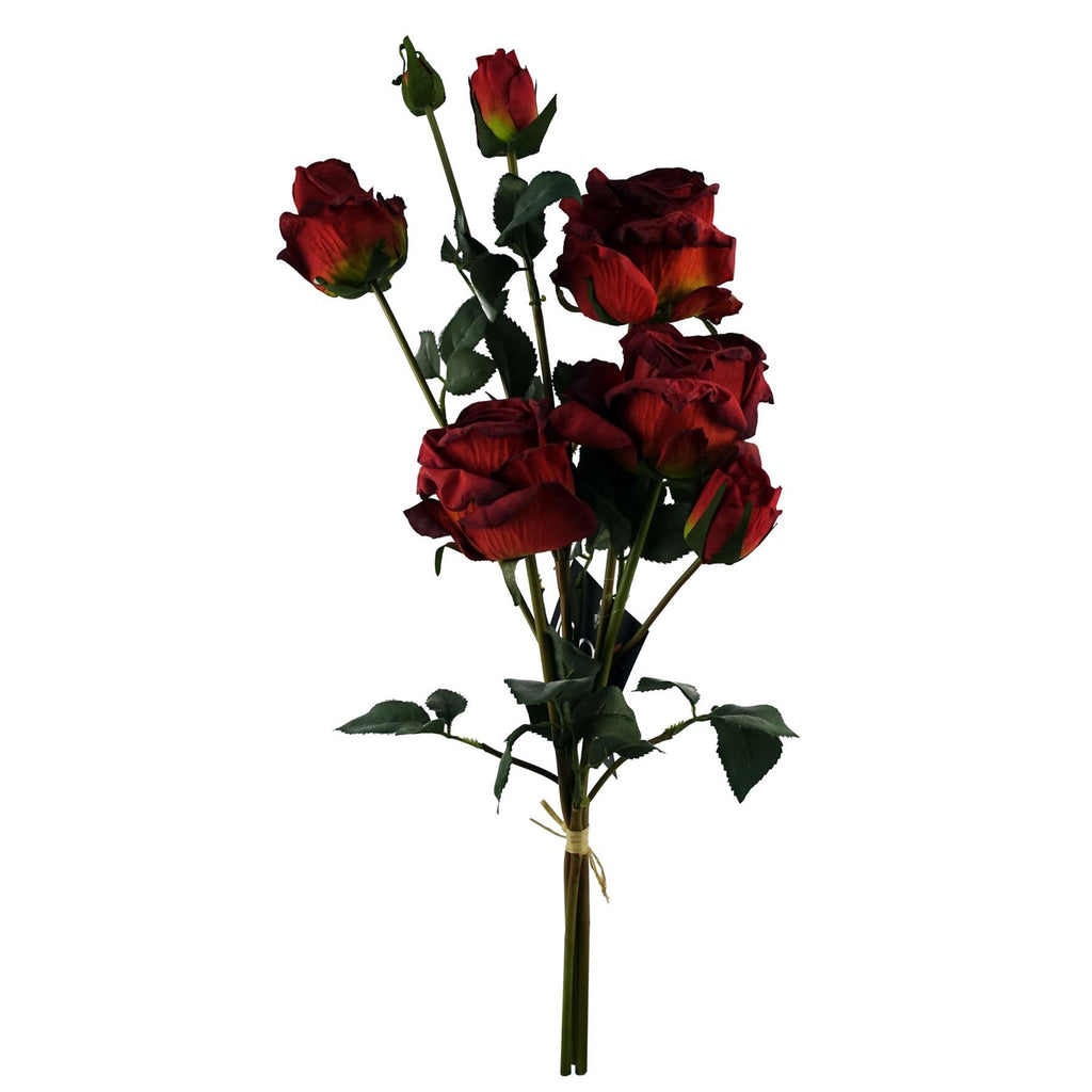 6 x 60cm Red Rose Artificial Flower Sprays - 24 Flowers 18 Buds - Premium Quality