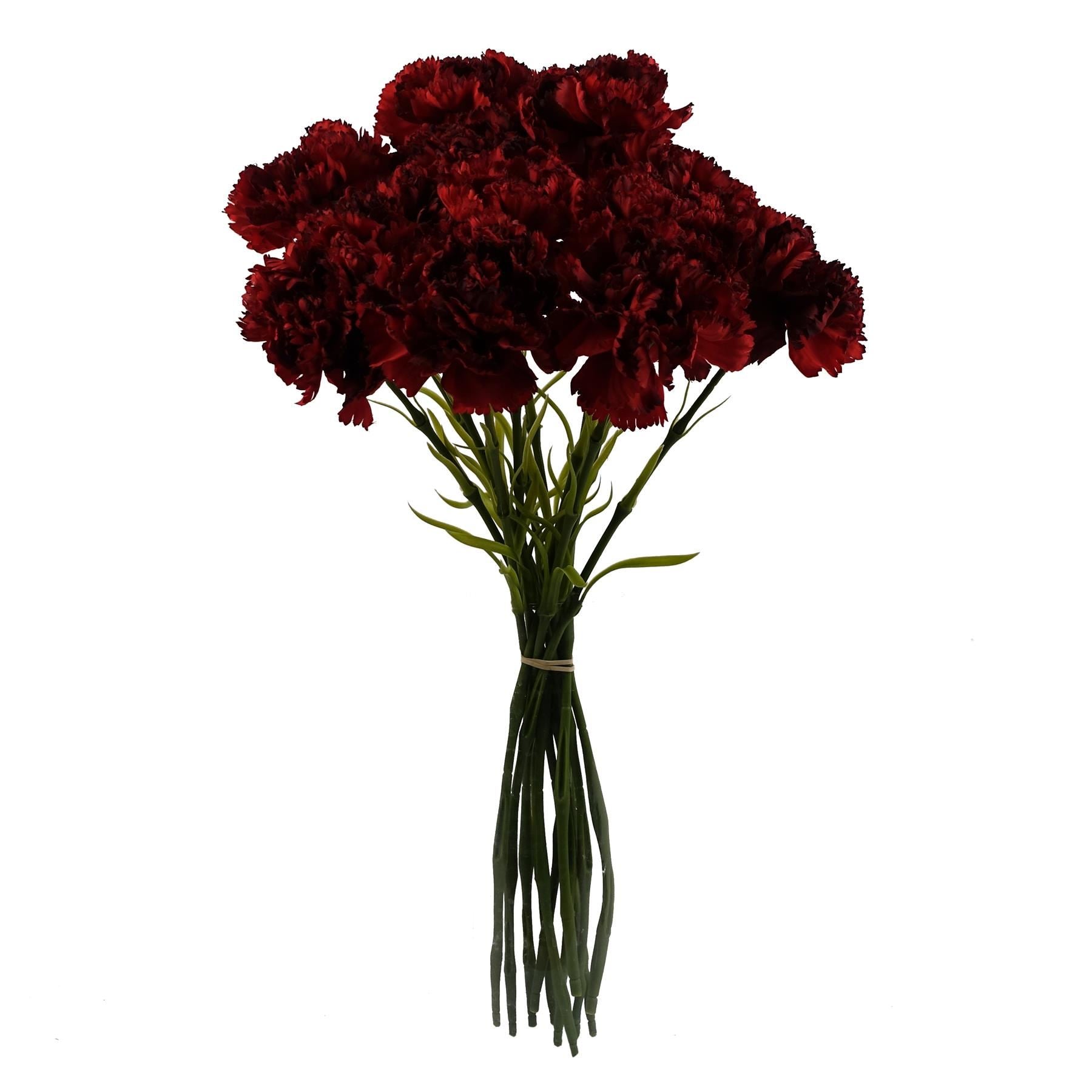 12 x Red Carnation Artificial Flowers - Premium Quality