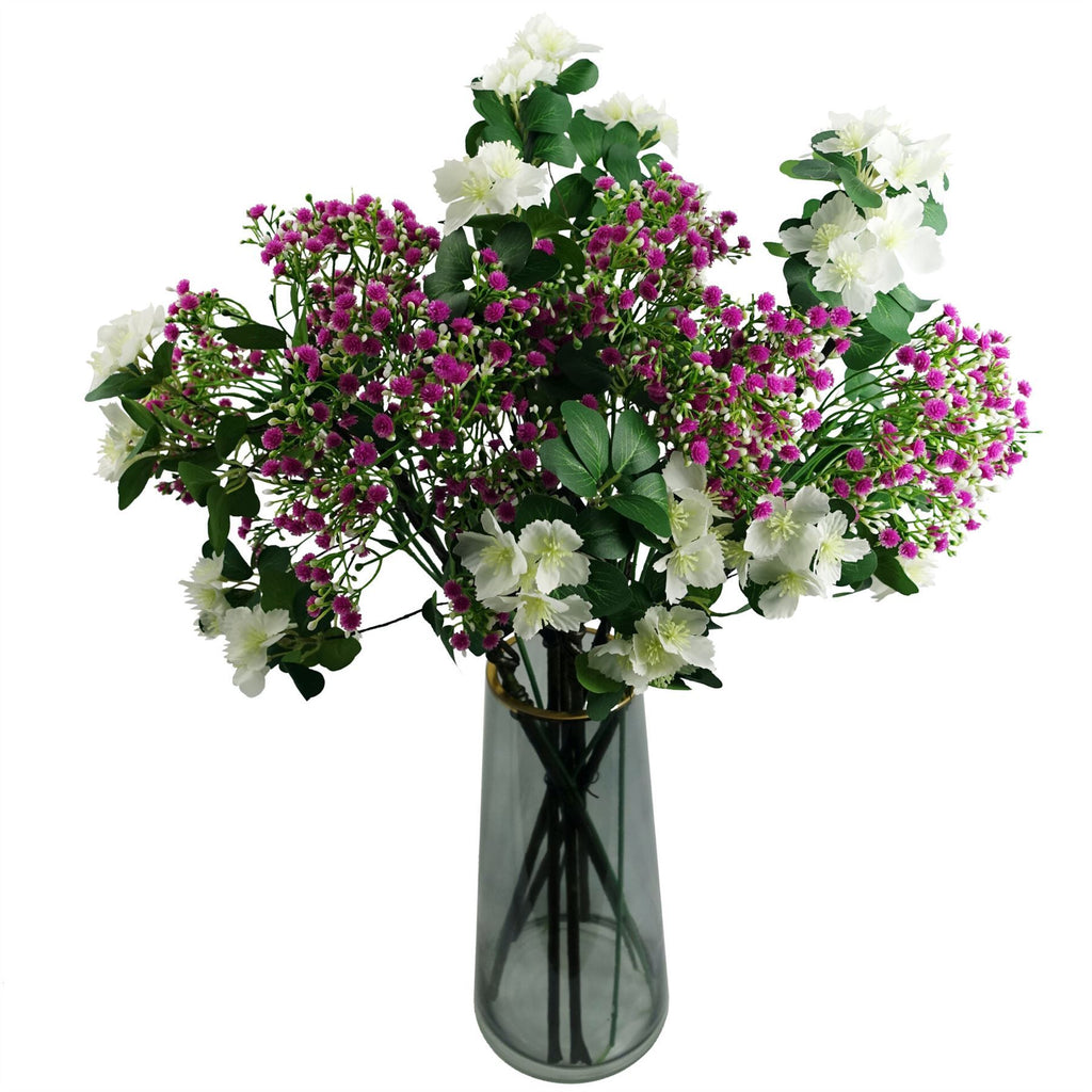 Artificial Pack of 6 x 55cm Gypsophila Pink Stem - Premium Quality