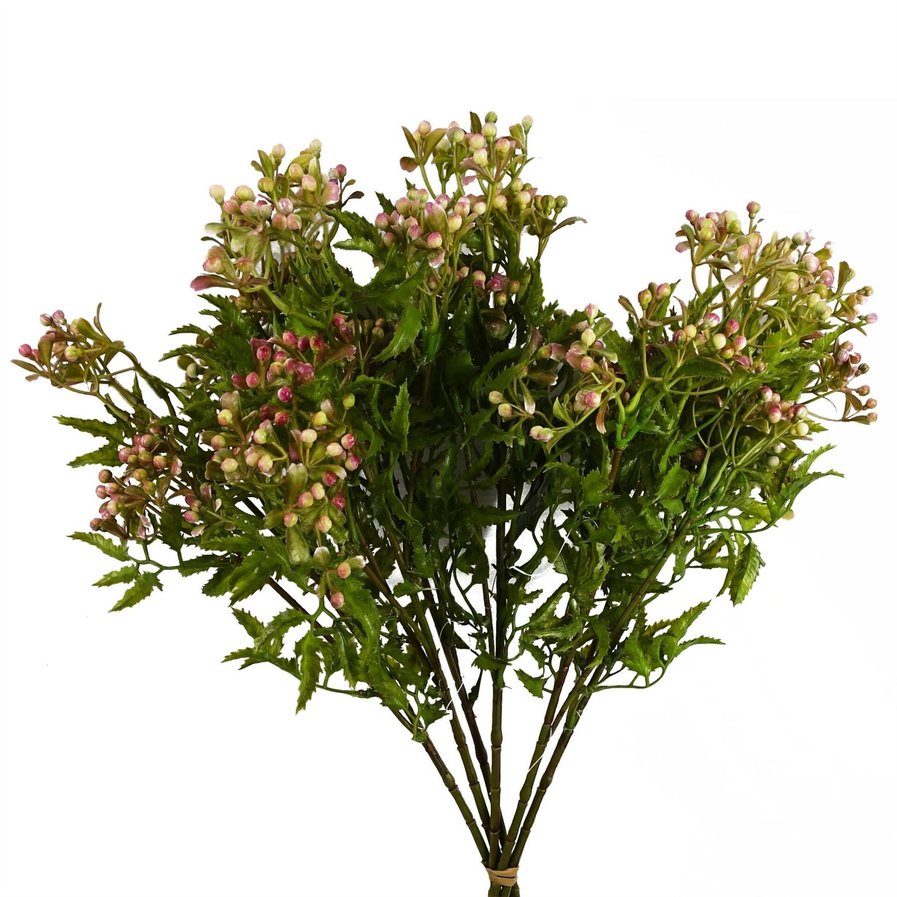 Pack of 6 x 55cm Artificial Foliage Stem with Pink Berries - Premium Quality