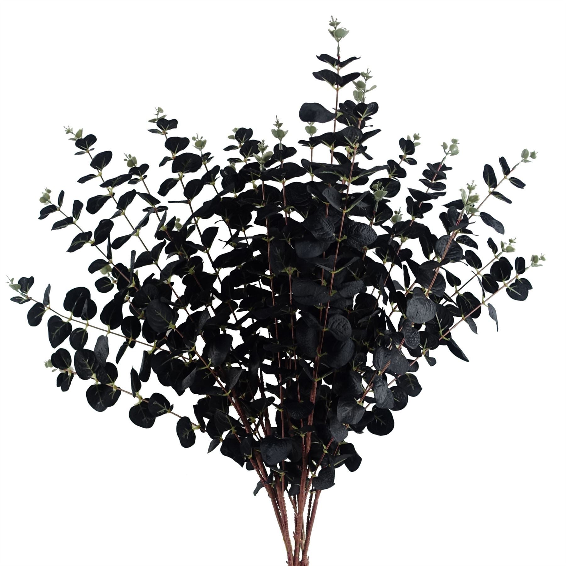 Artificial Pack of 6 x 80cm Black Eucalyptus Foliage Stem - Premium Quality