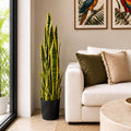 90cm (3ft) Artificial Sansevieria Yellow Green Indoor Plant - Large