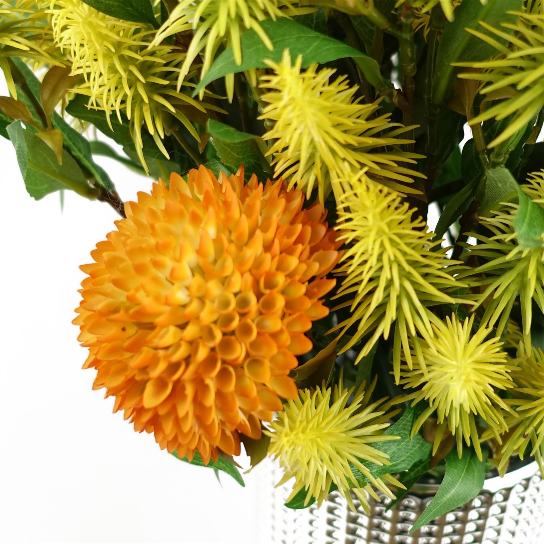 Artificial Pack of 6 x 55cm Callistemon Pallidus Yellow Bottle Brush Stem - Premium Quality