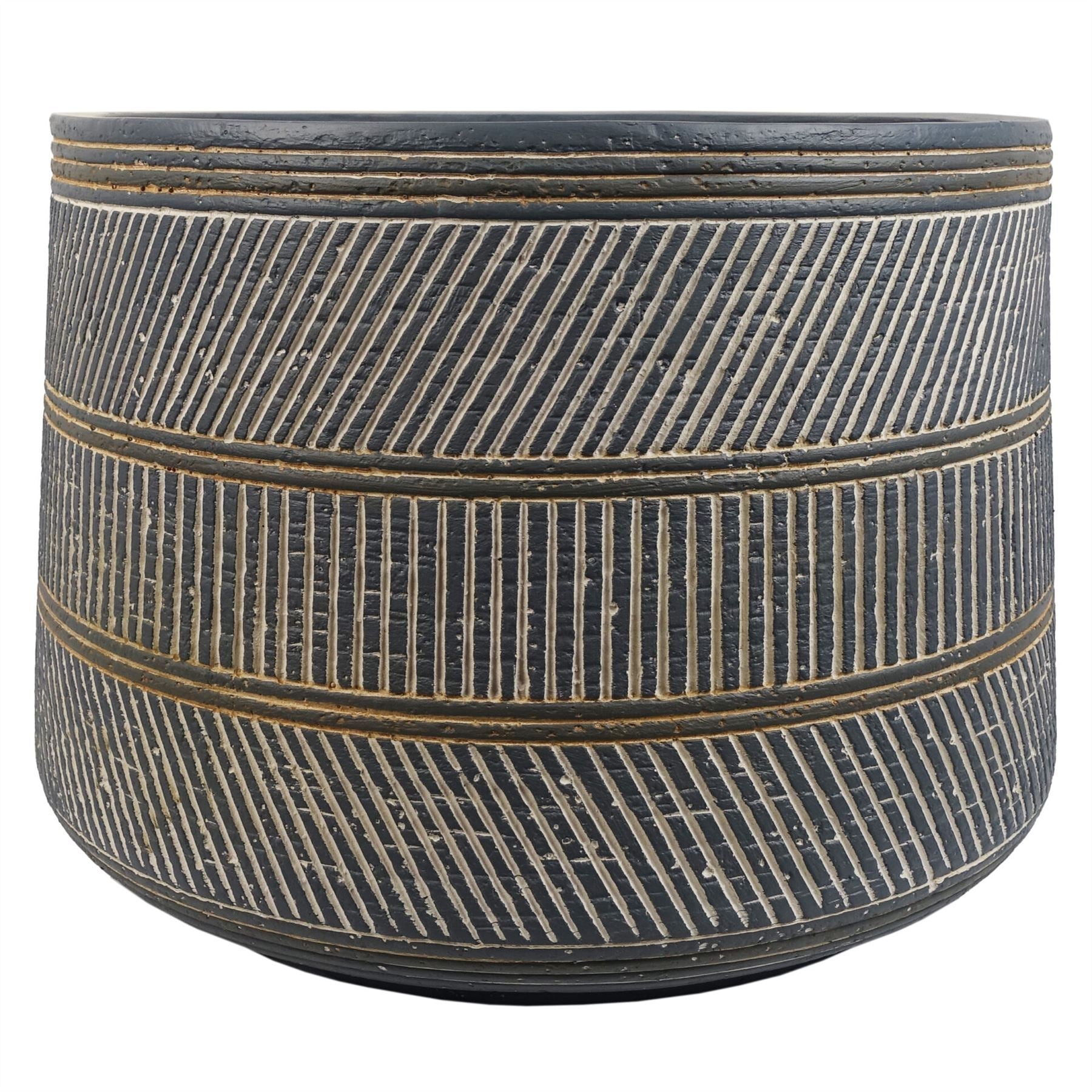 29cm x 43cm Large Maral Planter with Etching Composite Plant Pot - Premium Quality