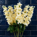 Pack of 6 x 75cm Delphinium Cream Artificial Stem - Premium Quality