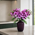 80cm Amethyst Vase Artificial Orchids and Foliage - Premium Quality