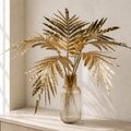 80cm Artificial Gold Palm Leaves Gold Ombre Glass Vase - Premium Quality