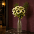 100cm White Artificial Sunflower Arrangement Glass Vase - Premium Quality