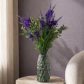 80cm Purple Larkspur and Berries Glass Vase - Premium Quality