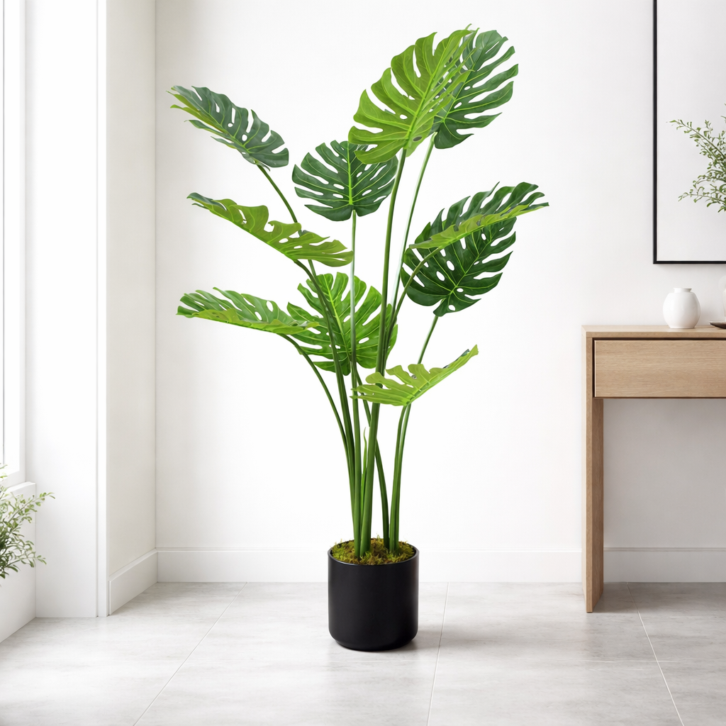120cm (4ft) Luxury Monstera Plant Black Pot